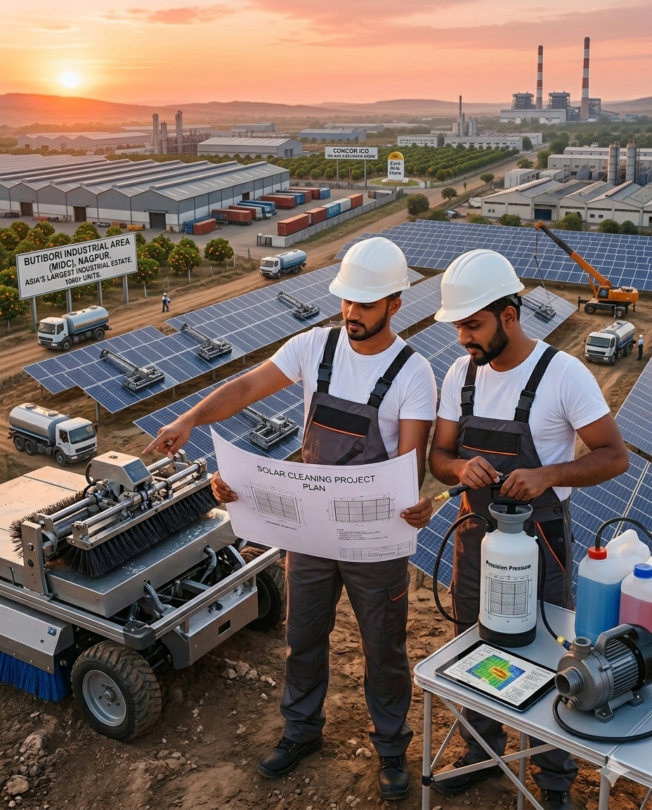 Commercial Solar Panel Cleaning Project Nagpur